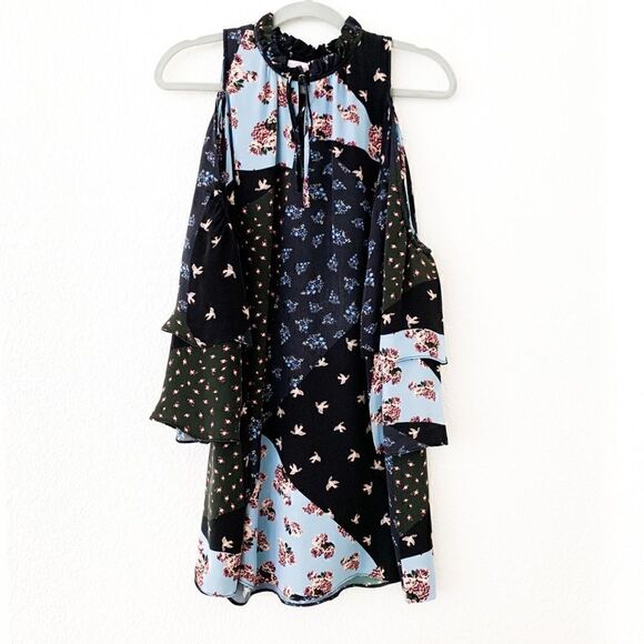 Parker Anastasia PatchworkCold-Shoulder Dress - Picture 4 of 7